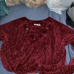 Velvet burgundy sweater